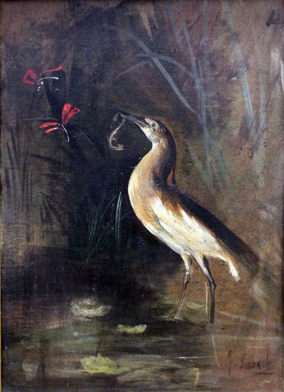 Heron and Salamander by Franz Seraph von Lenbach